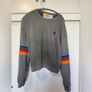 Aviator Nation Rainbow Stitch Sleeve Crew Set